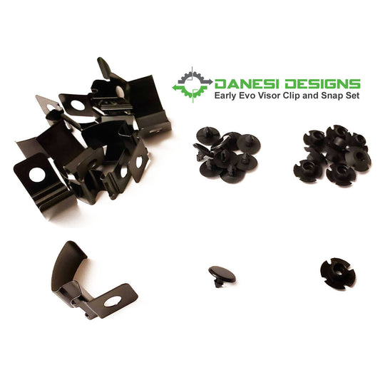 Early Evo Visor Clip and Snap Set for Mitsubishi Evolution CD9A and CE9A