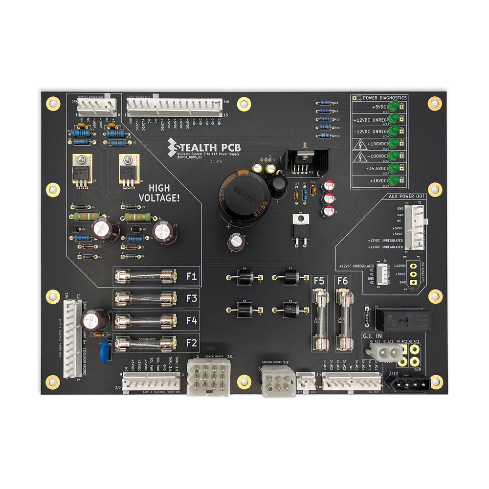 Stealth PCB Williams/Data East System 3-11A Power Supply
