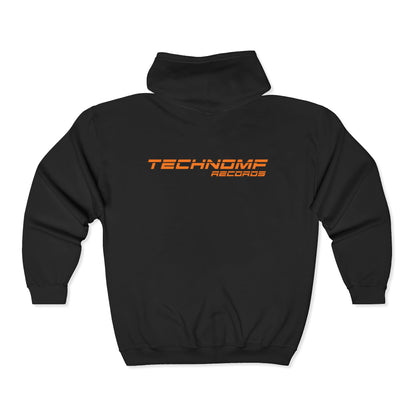 TechnoMF Records フルジップ フード付きスウェットシャツ
