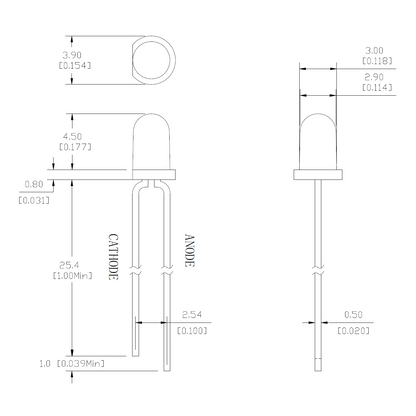 DDE-0018-00 Hakai Labs 3mm 赤色 LED (CVD LED)