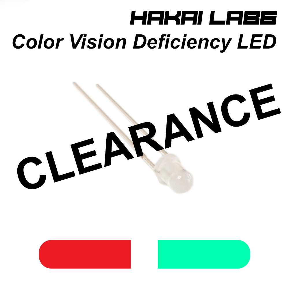 DDE-0016-00_CLEARANCE Hakai Labs 3mm Bi-color 2 Lead Color Vision Deficiency LED