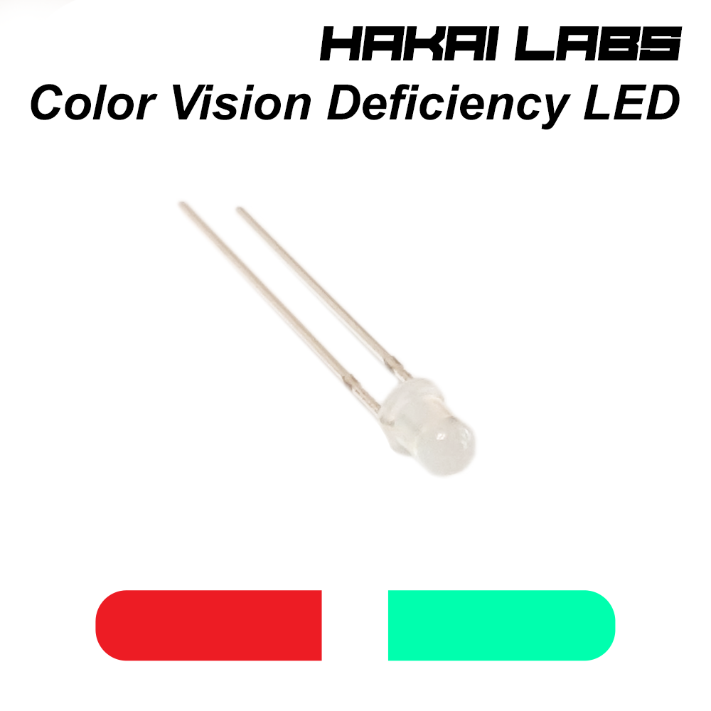 DDE-0016-00 Hakai Labs 3mm バイカラー 2 リード 色覚異常 LED