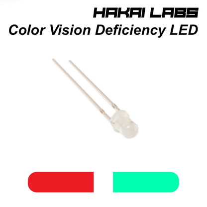 DDE-0016-00 Hakai Labs 3mm バイカラー 2 リード 色覚異常 LED